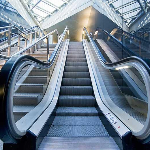 Heathrow escalator handrail sanitisation