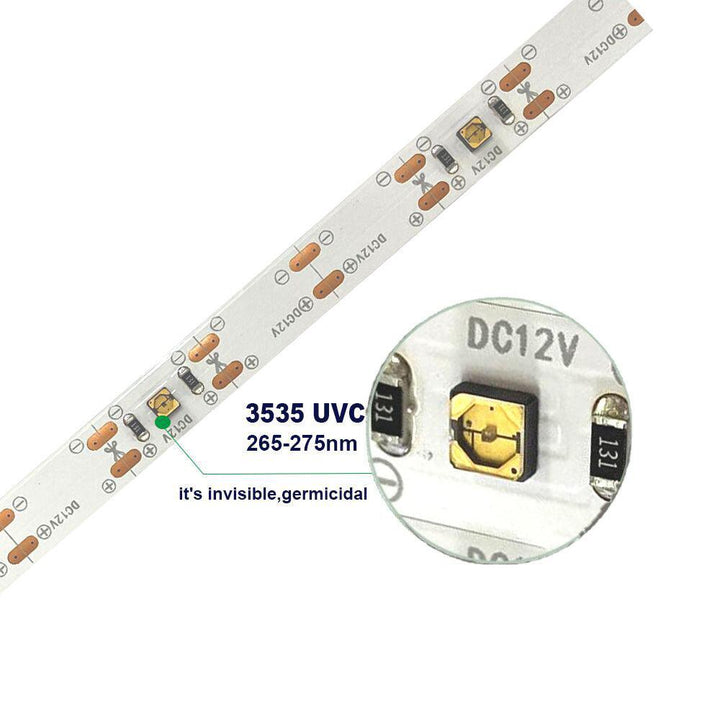 UVC LED Tape close up of LEDs