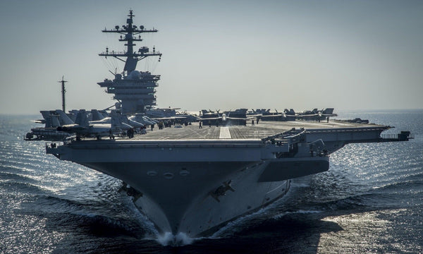 Aircraft carrier on the sea