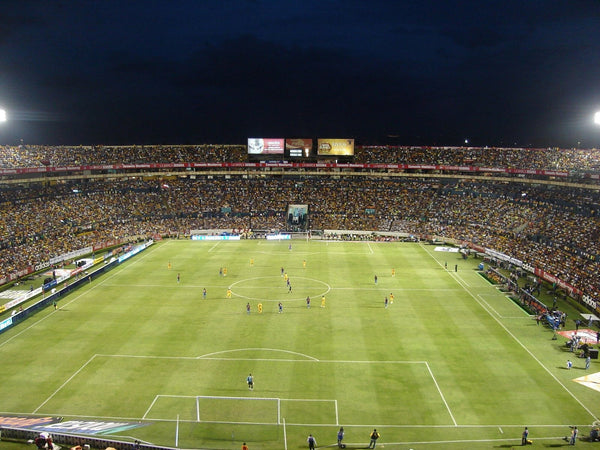 Inside a football stadium 